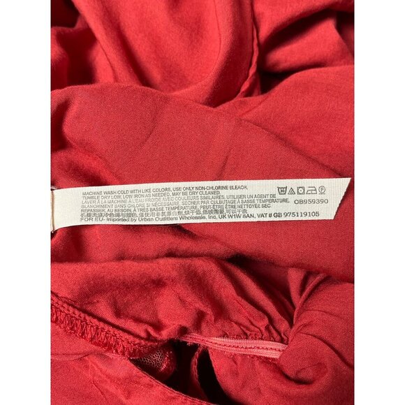 Intimately Free People Call Me Later Solid Bodysuit Top Red Ruffle Sleeve Small - Picture 7 of 10